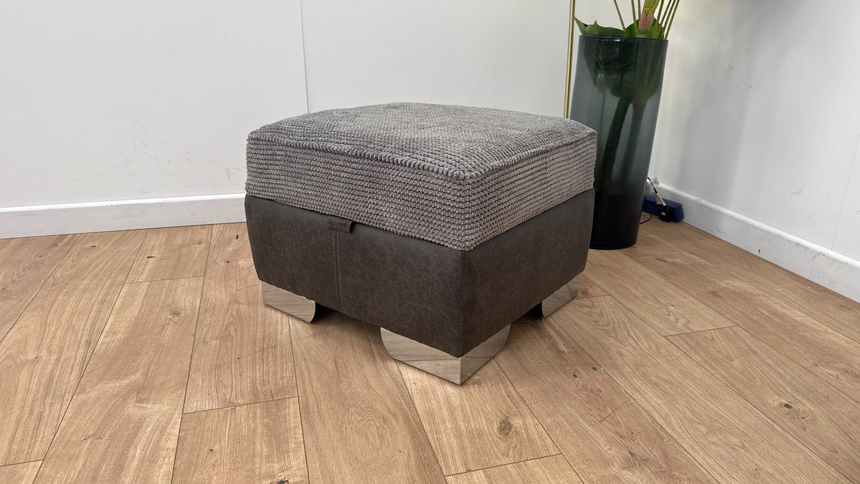 DFS Warner Storage Footstool in Charcoal
