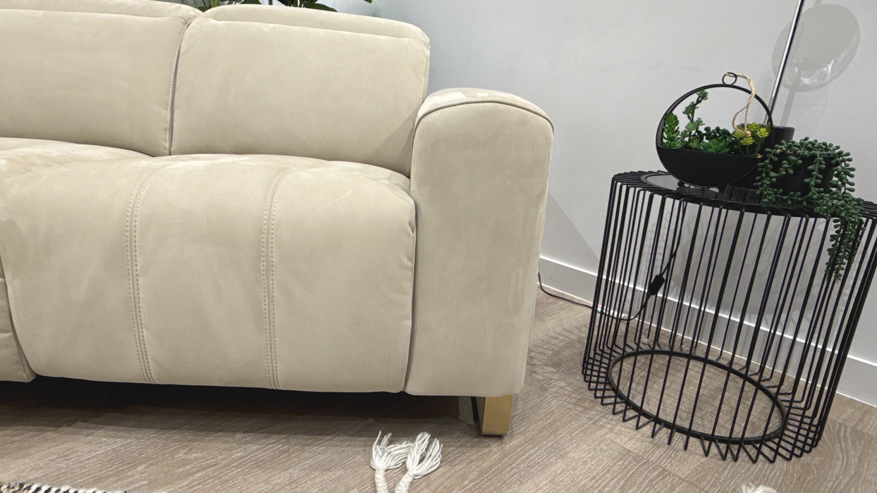 Sofology Marvella Fabric 2 Seater Power Recliner in Nubuck Feel Stone