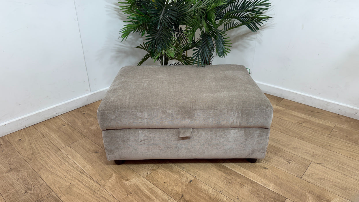 Sofology the Oscar Fabric Storage Footstool in Fine Textured Chenille Stone