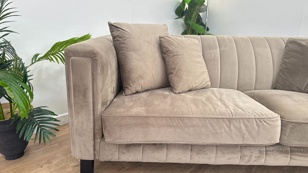 Sofology Fluted Isla Fabric 3 Seater in Mocha All Over