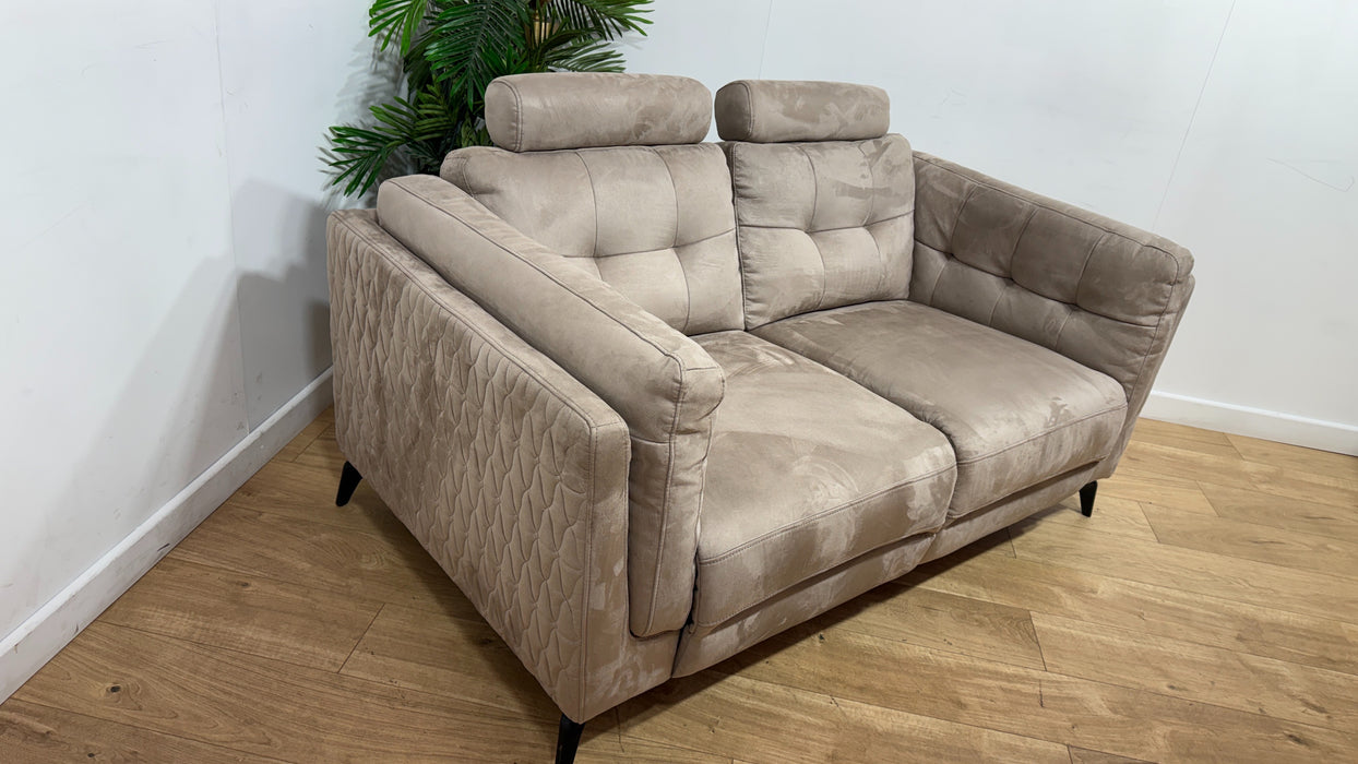 Sofology Muse Fabric 2 Seater Power Recliner Supportive Headrests in Lifestyle Plush Nutmeg