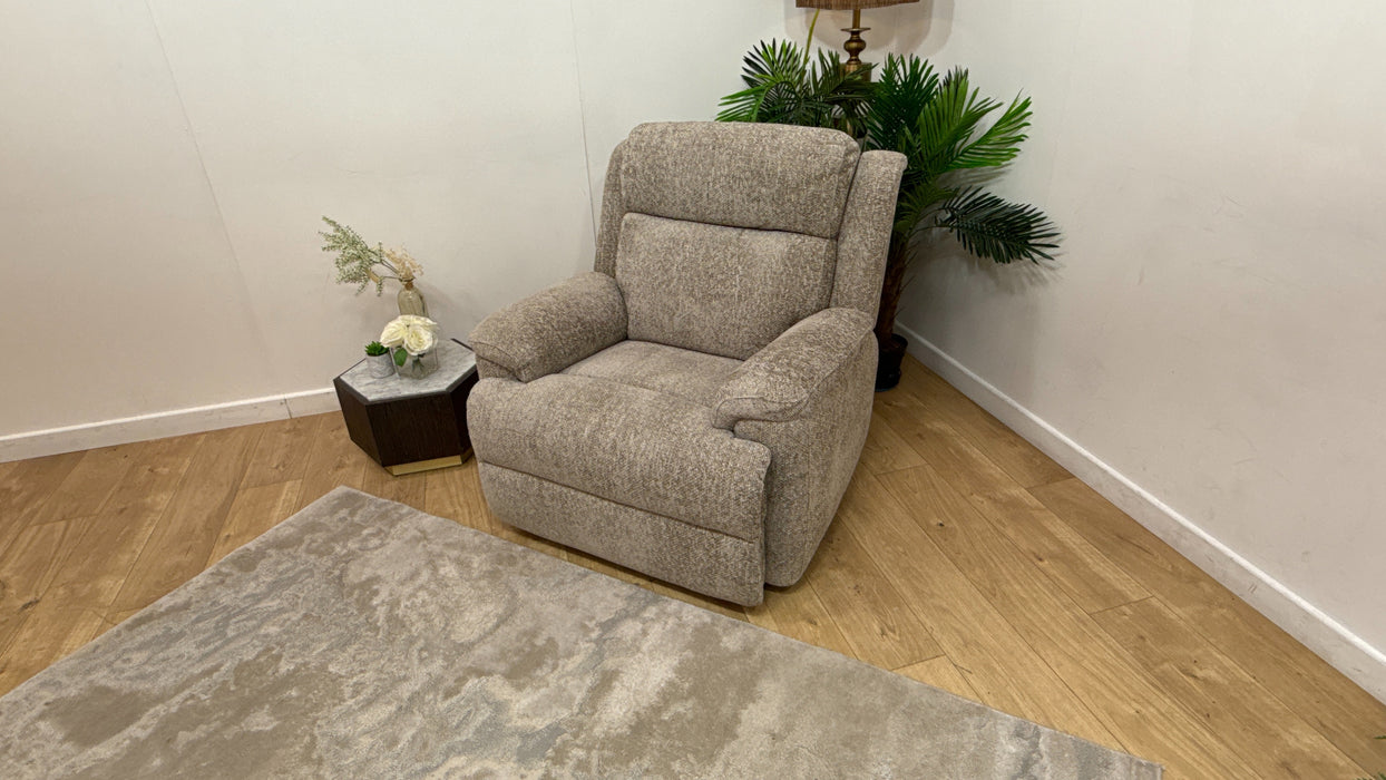 Sofology Gracie Fabric Chair Power Recliner In Hopsack Mink