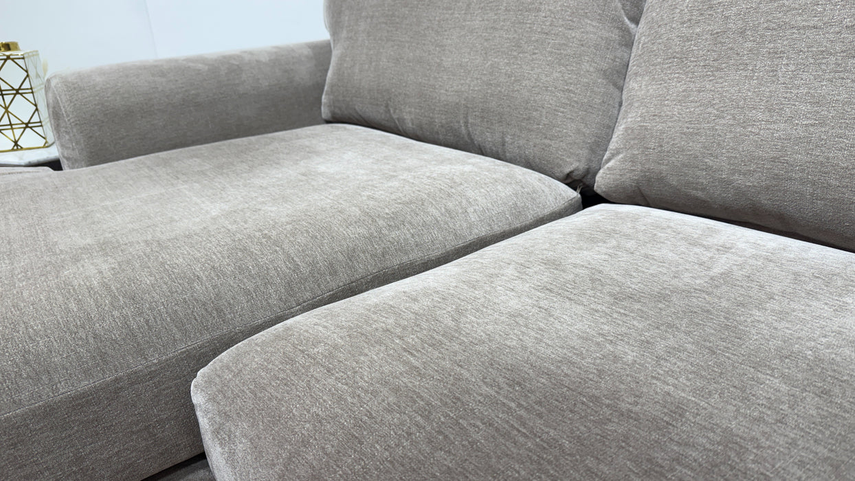 Sofology Mayfair Fabric Chaise 3 Seater Foam Seats in Soft Chenille Wicker/Pebble Mix