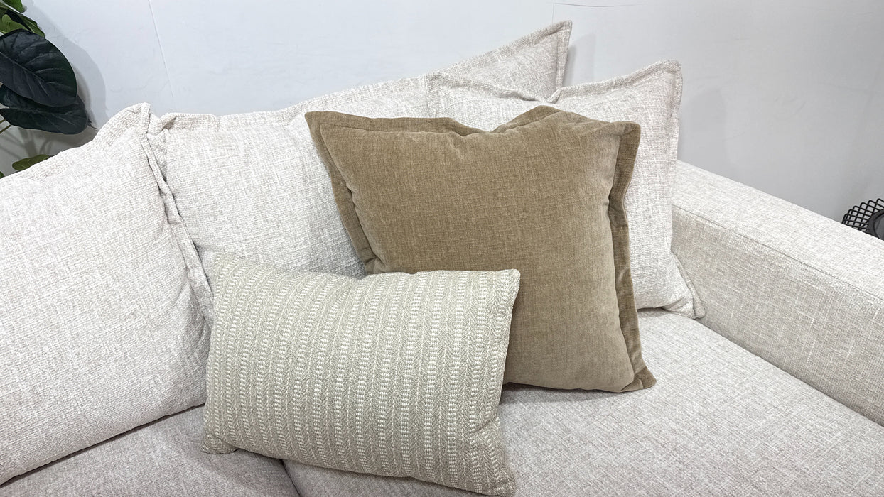 Sofology Cove Fabric Grande Chaise in Artisan Chenille Ecru Mix