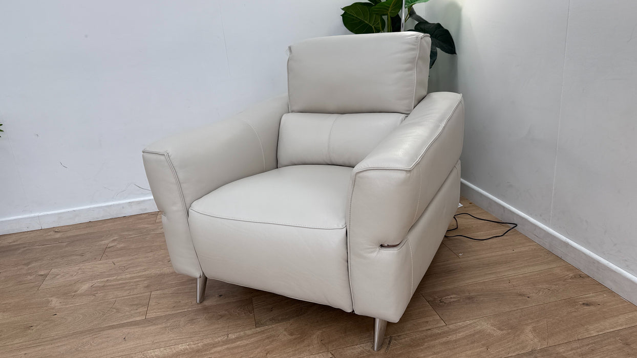 Sofology The Dakota Leather Recliner Chair in Trusty Soft Sheen Mist
