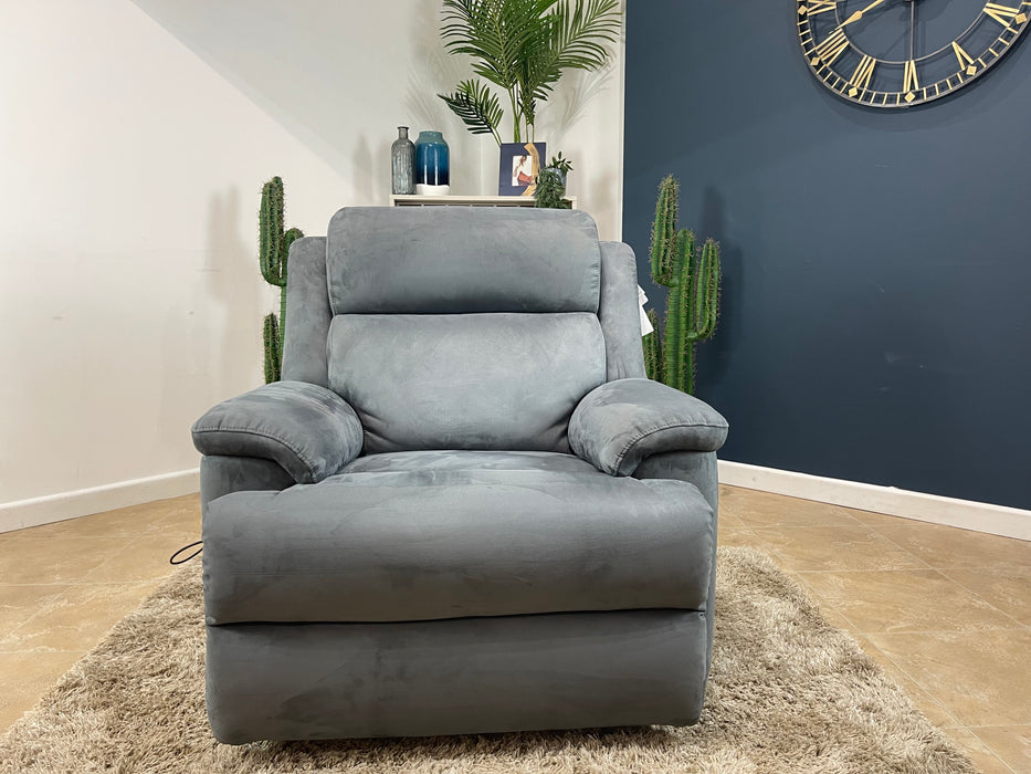 Gracie Fabric Rise and Tilt Power Recliner Chair - Lead Grey (WA2)