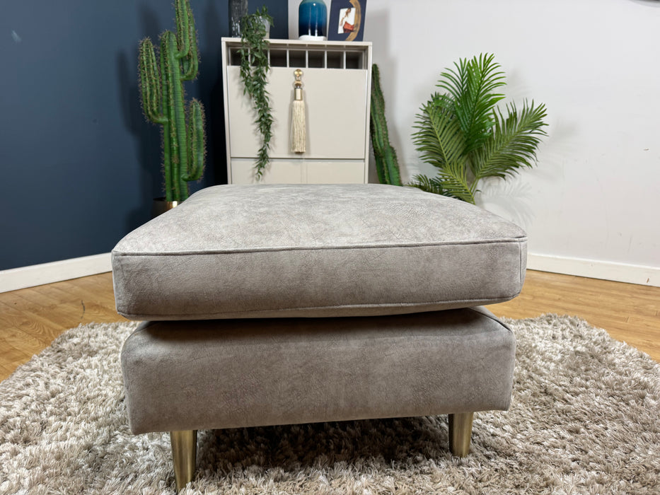 The Hackney Footstool Lifestyle Dapple Fabric Stone All over Memory Foam - WA2