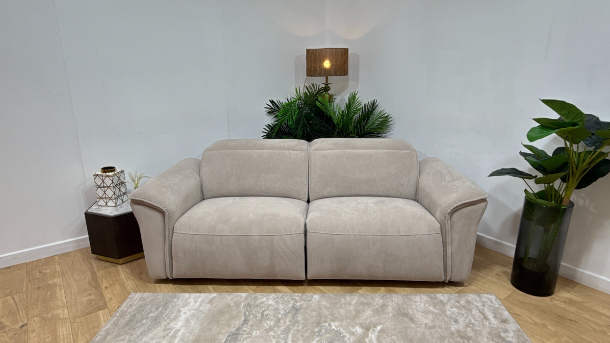 Sofology Fleur Fabric 2.5 Seater Power Recliner/Headrest in Soft Sherpa Pebble Amor