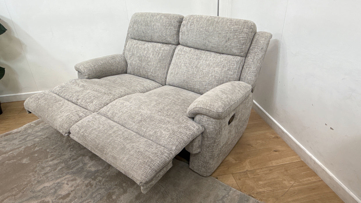 Sofology Gracie Fabric 2 Seater Manual Recliner in Hopsack Chenille Dove