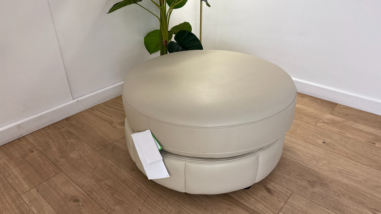 Sofology Nobu Leather Designer Footstool in Trusty Sheen Bone China