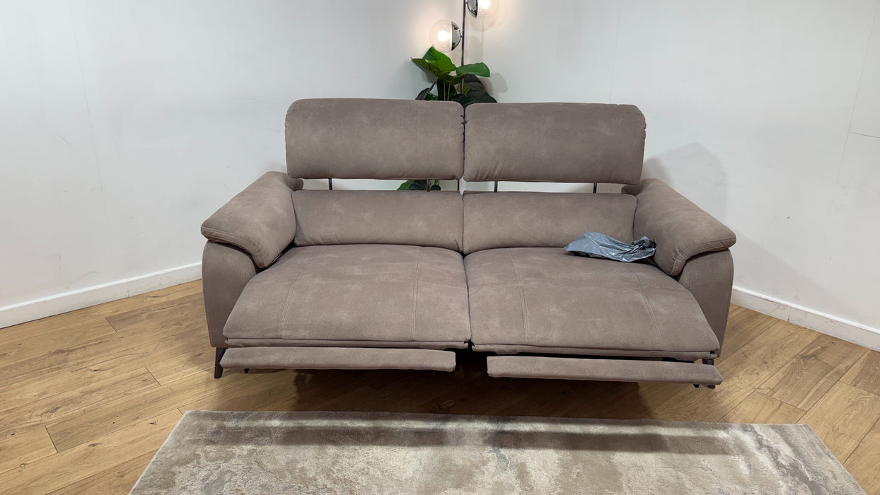 Sofology Bailey Fabric 2.5 Seater Power Recliner/Headrest in Lifestyle Flecked Nutmeg