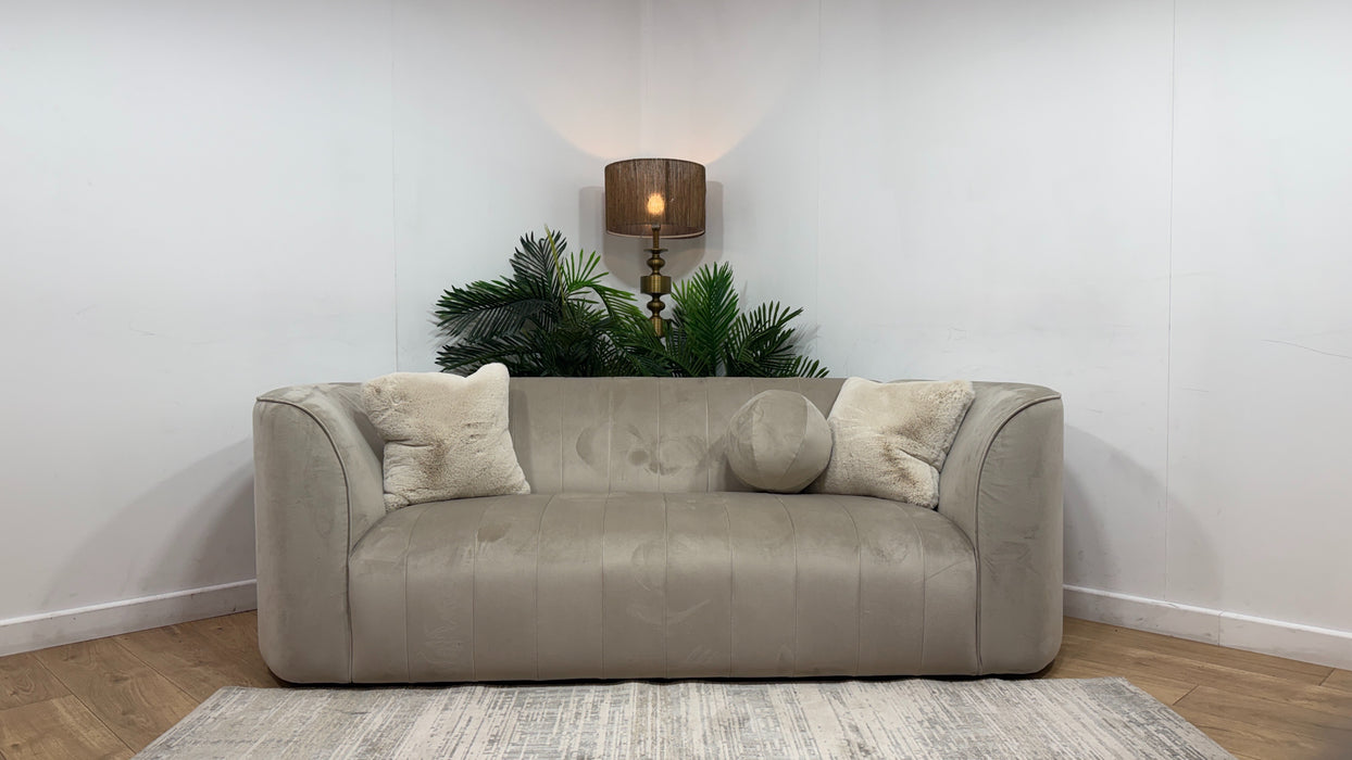 Sofology Fitzrovia Fabric 3 Seater in Matt Velvet Stone