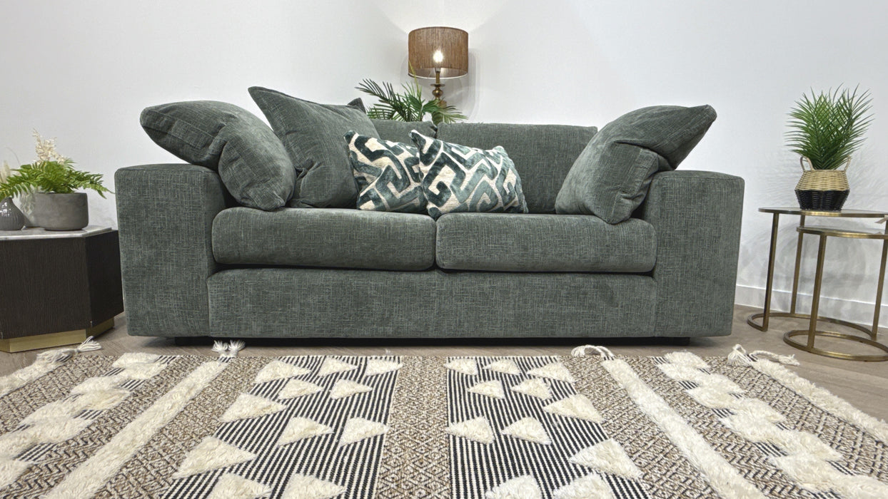 Sofology Harrington Fabric 2 Seater in Soft Slub Chenille Pine Mix