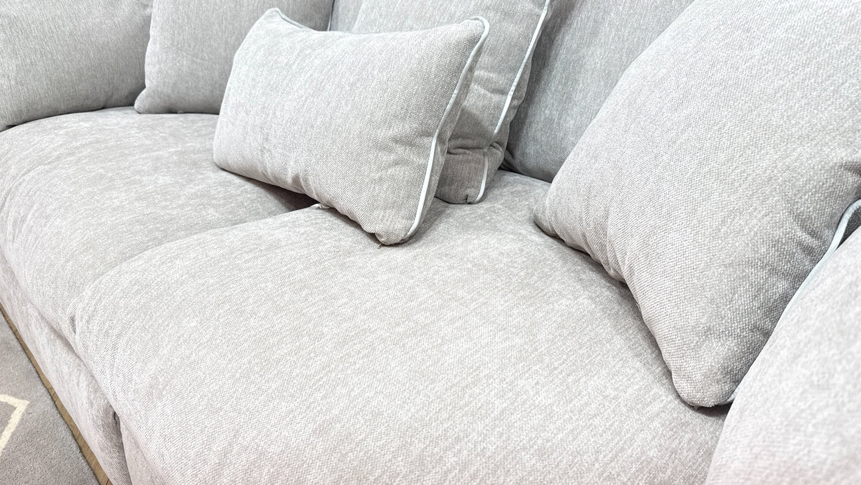 Sofology Georgio Fabric 4 Seater Split Feather Flex Seats in Lifestyle Plush Chenille Stone Mix