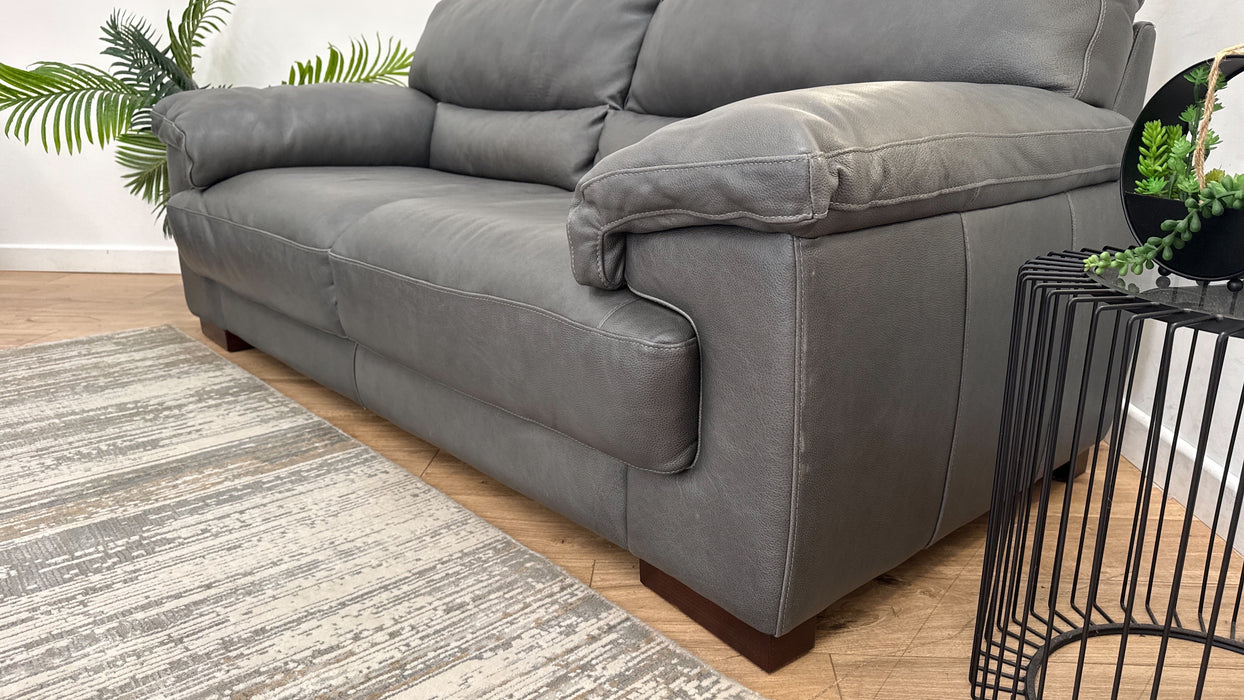 Sofology The Santino 2 Seater Leather Sofa in Apollo Grey