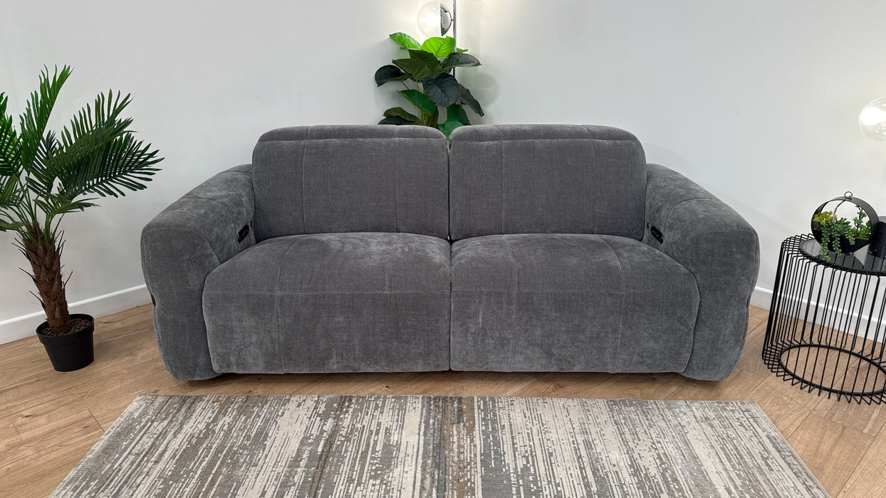 Sofology The Lumiere 2.5 Seater Fabric Sofa in Relaxed Chenille Charcoal