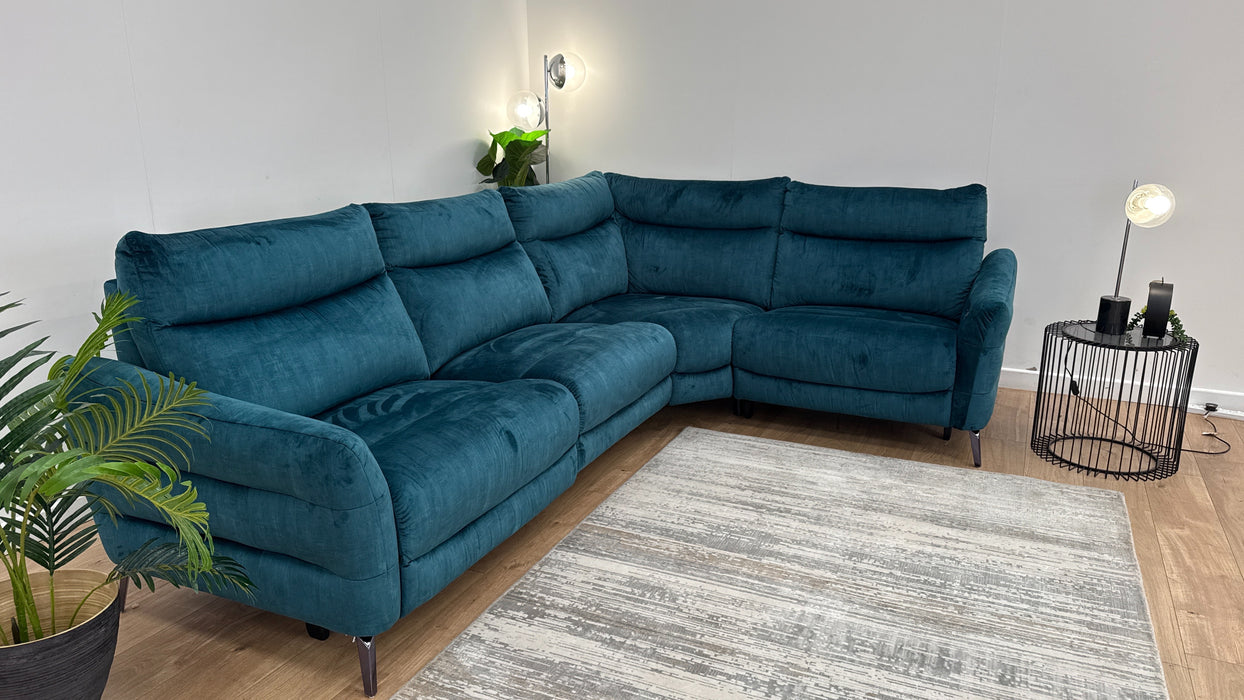 Sofology Renato Fabric Power 3 Corner 1.5 in Teal