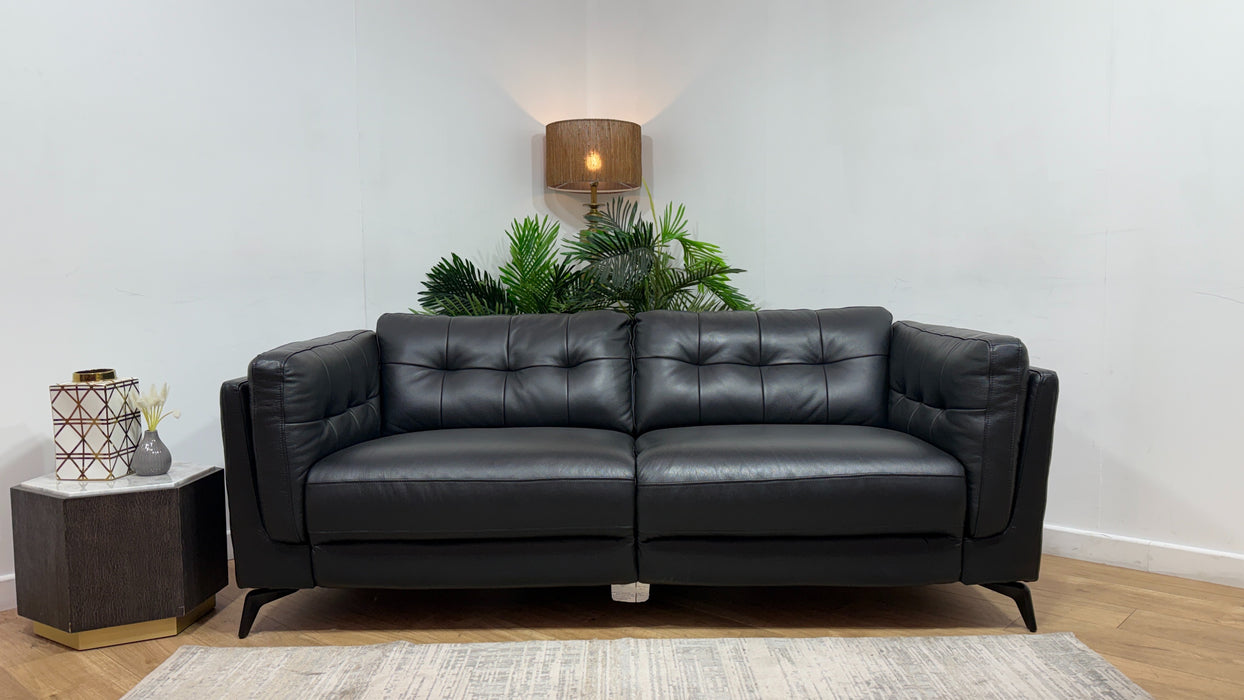 Sofology The Muse Leather 2.5 Seater in Trusty Embossed Jet Black