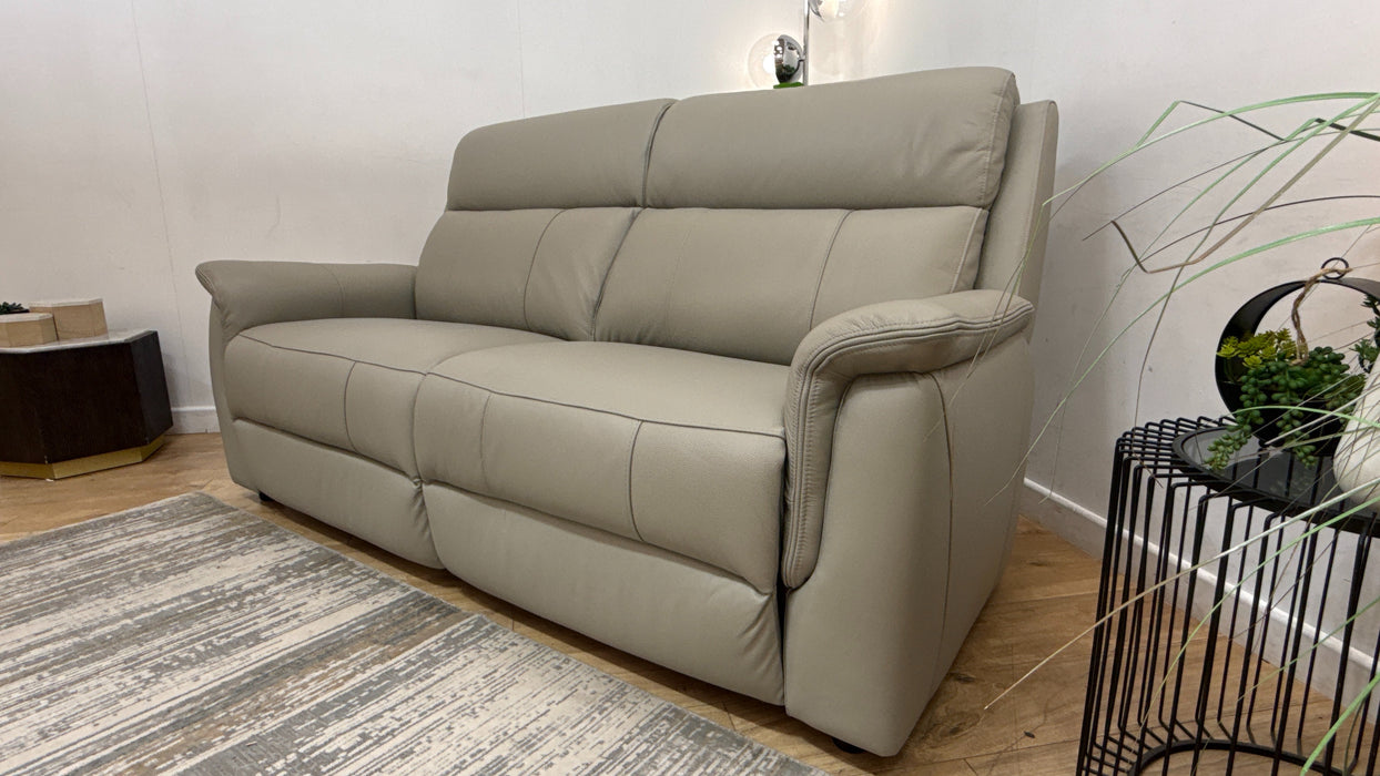 Sofology Bradie Leather 2.5 Seater in Trusty Embossed Light Grey