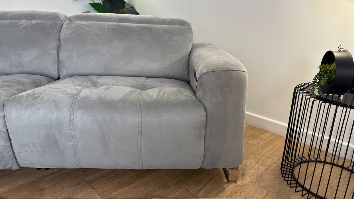 Sofology The Marvella 2.5 Seater Recliner Sofa in Lifestyle Plush Fabric Silver