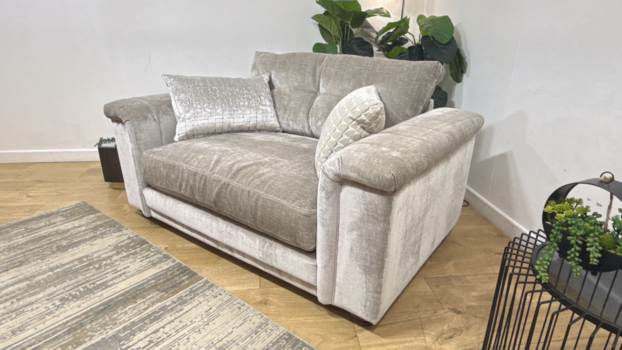 Sofology Regency Fabric Loveseat Foam Seat in Luxe Chenille Stone Mix