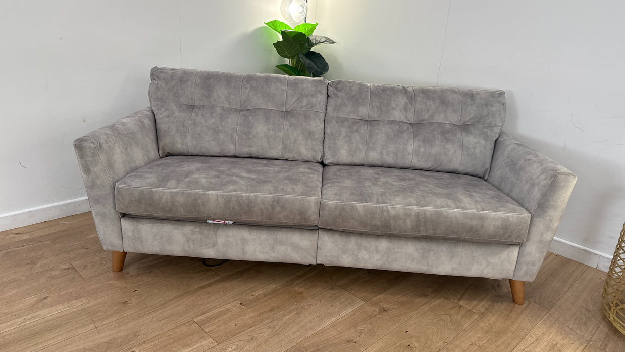 DFS The Studio 3 Seater Motion Fabric Sofa in Velvet Silver