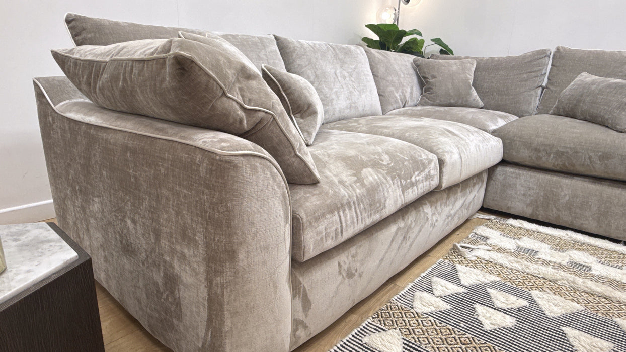 Sofology Georgio Fabric 3 Corner 1 Extra Flex Seats in Luxe Chenille Stone Mix