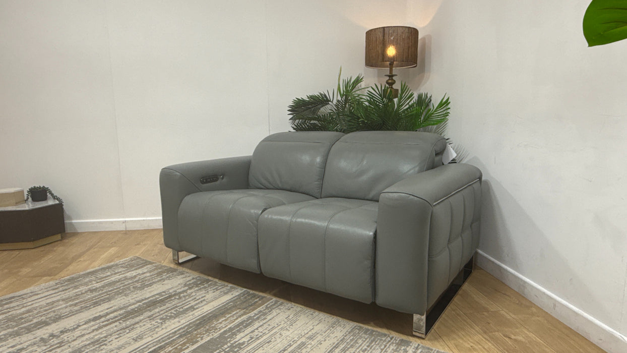 Sofology Marvella Leather 2 Seater in Trusty Sheen Granite Teal