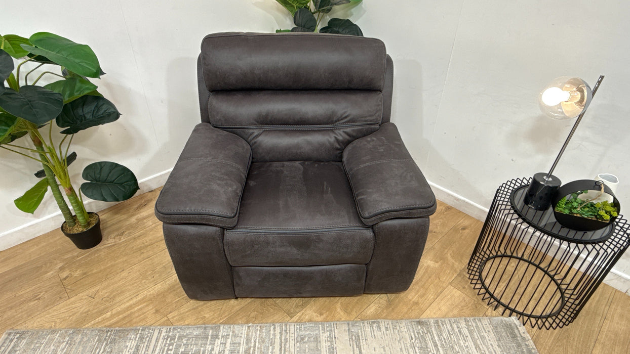 DFS The View Fabric Cinema Power Recliner & Arm Control in Charcoal