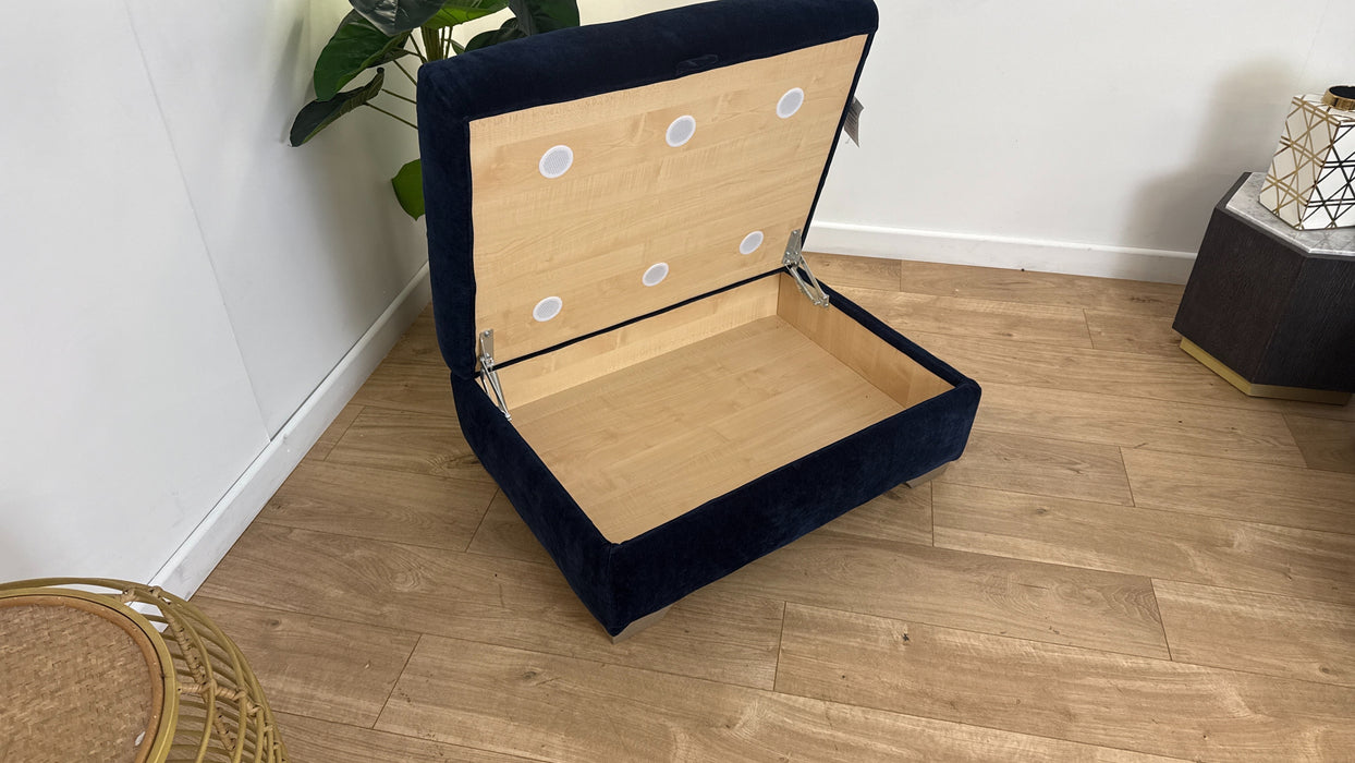 Sofology The Tallulah Fabric Footstool in Chenille Navy