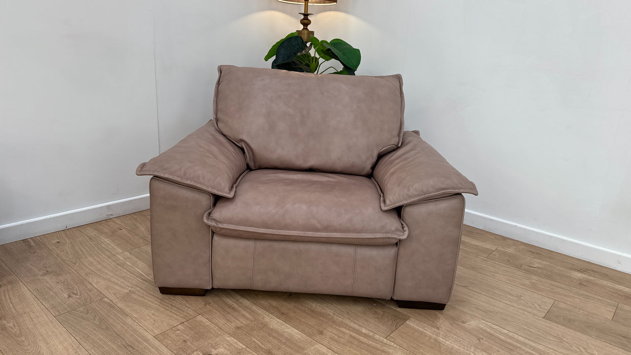 Sofology Embrace Recliner Loveseat Chair in Trusty Matt Leather Taupe