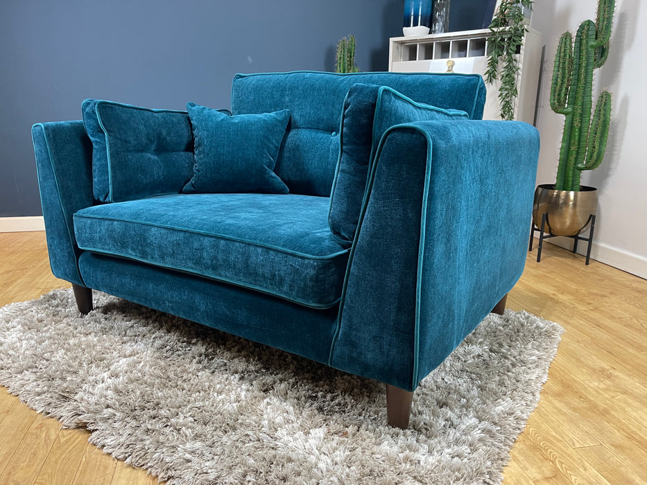 Cricket Loveseat Limited Edition Soft Chenille Teal Fabric (WA2)