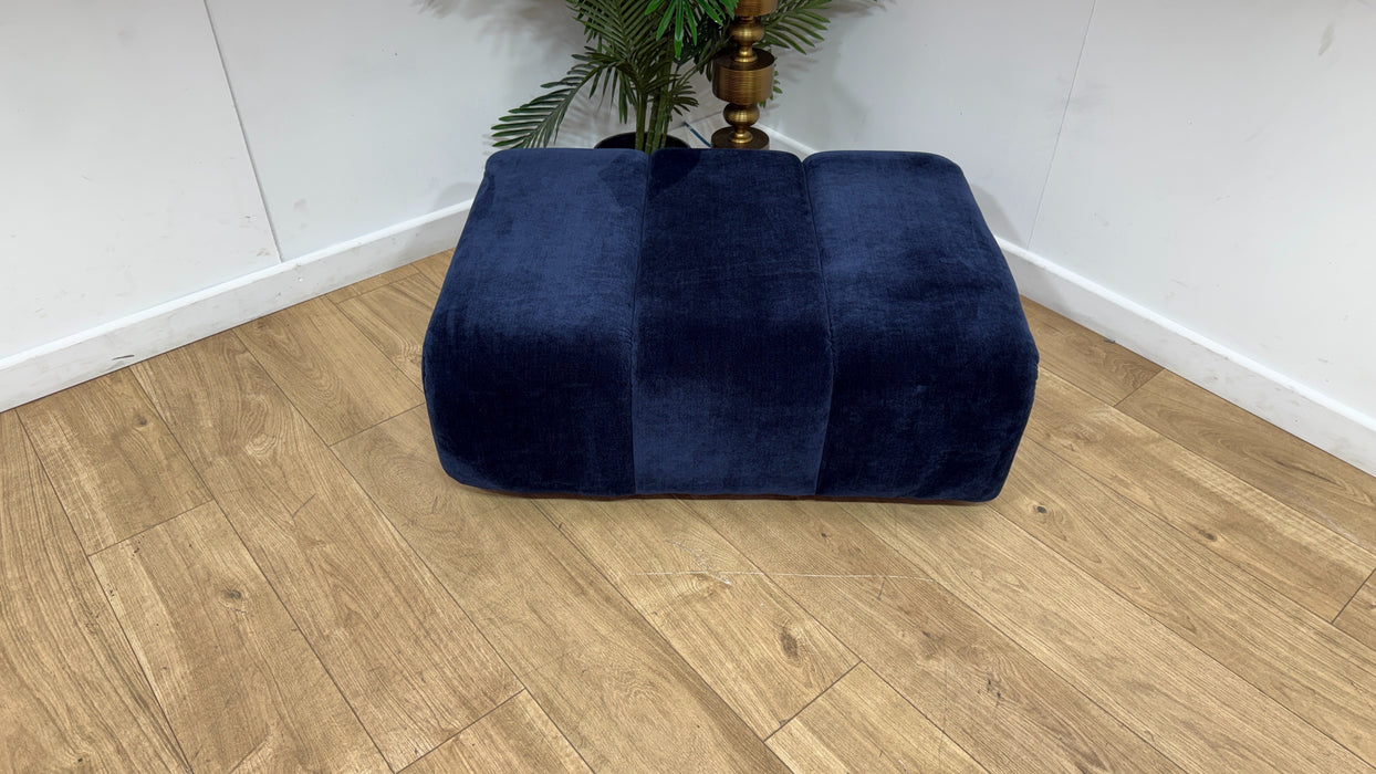 Sofology Waldorf Fabric Storage Footstool in Soft Chenille Navy
