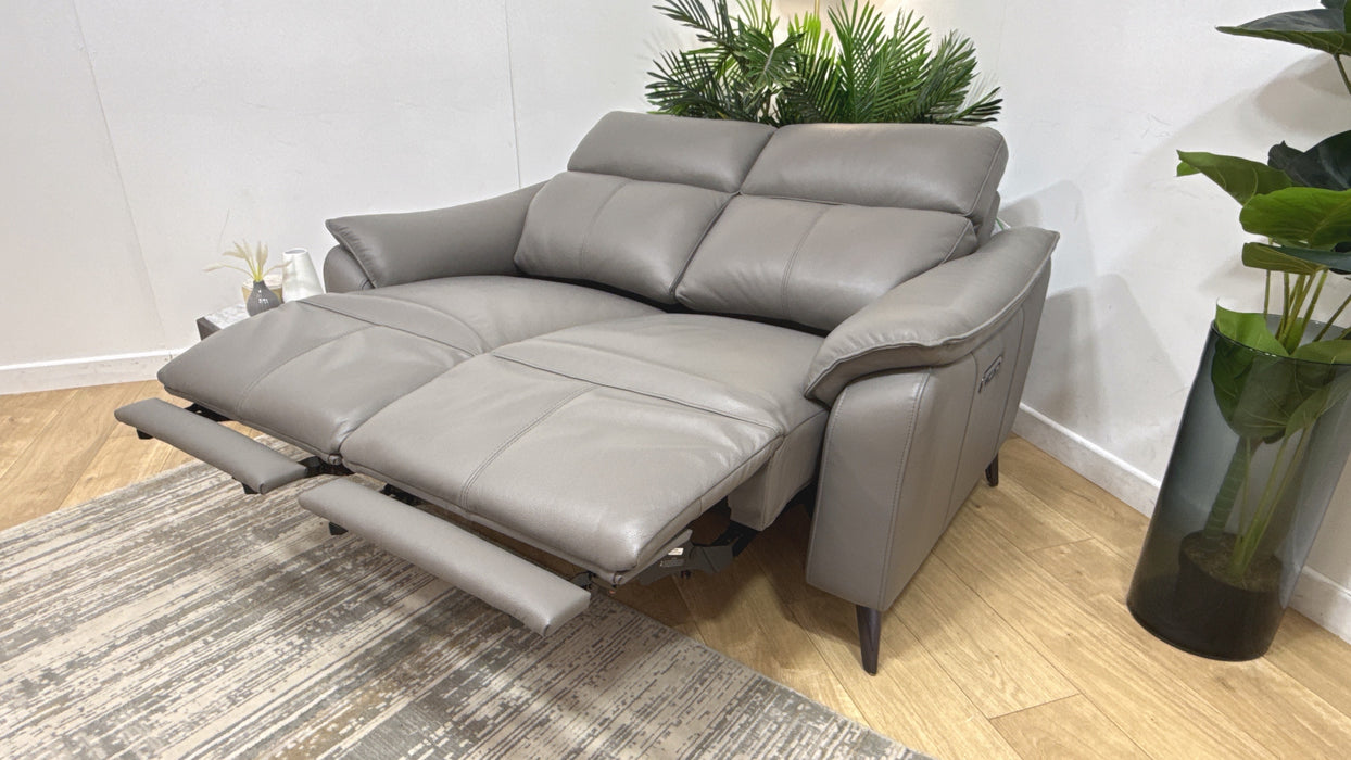 Sofology Arlo Leather 2 Seater Power Recliner in Trusty Embossed Elephant