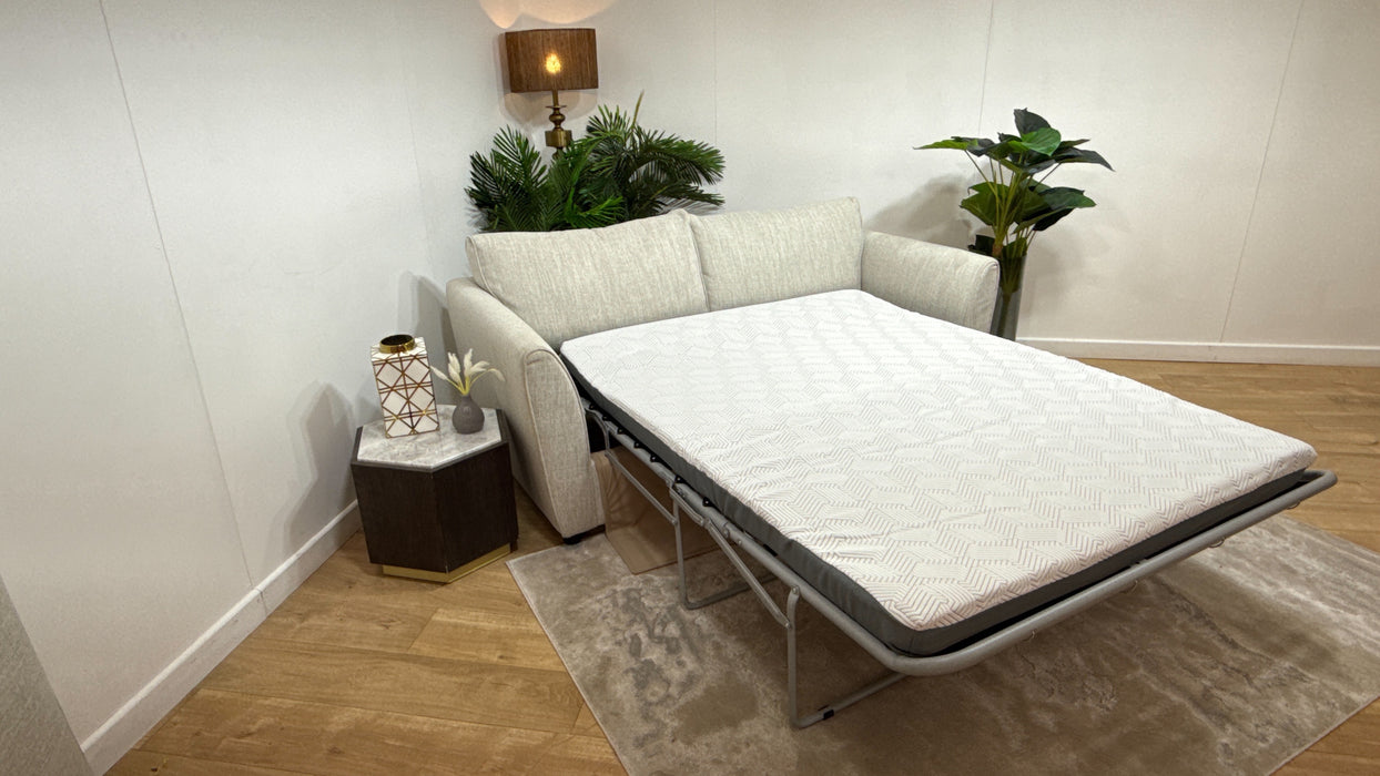Sofology Keswick Fabric 3 Seater Sofabed Hybrid Pocket Mattress in Capital Ecru