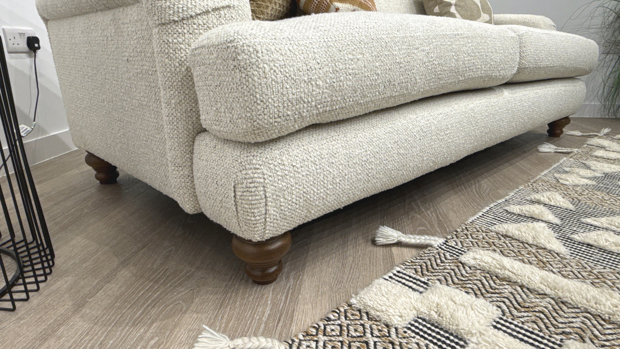 Sofology Hampton Fabric 3 Seater in Chunky Knit Chenille Natural/Burnt Sienna Mix
