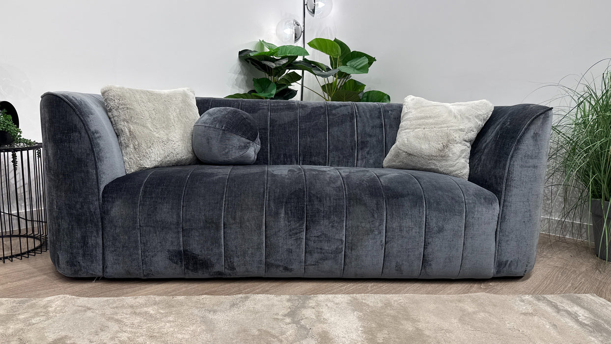 Sofology Fitzrovia Fabric 3 Seater No Trim in Luxury Chenille Charcoal Mix