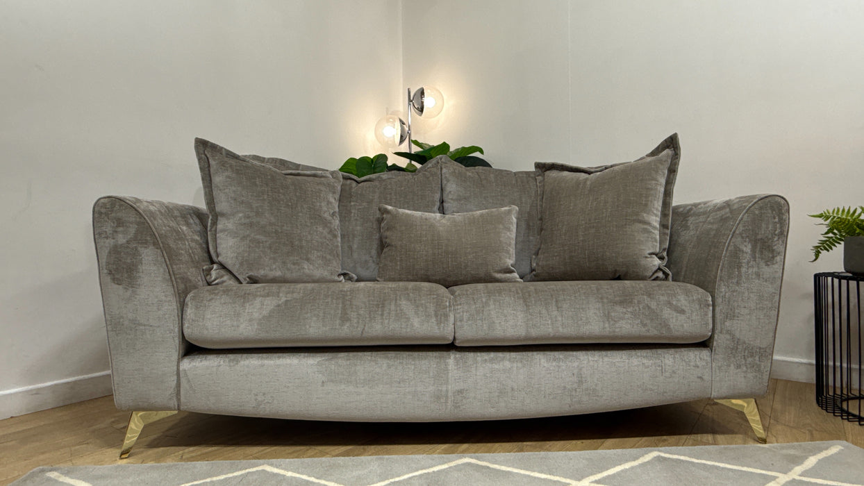 Sofology Luella Fabric 3 Seater in Luxe Chenille Stone