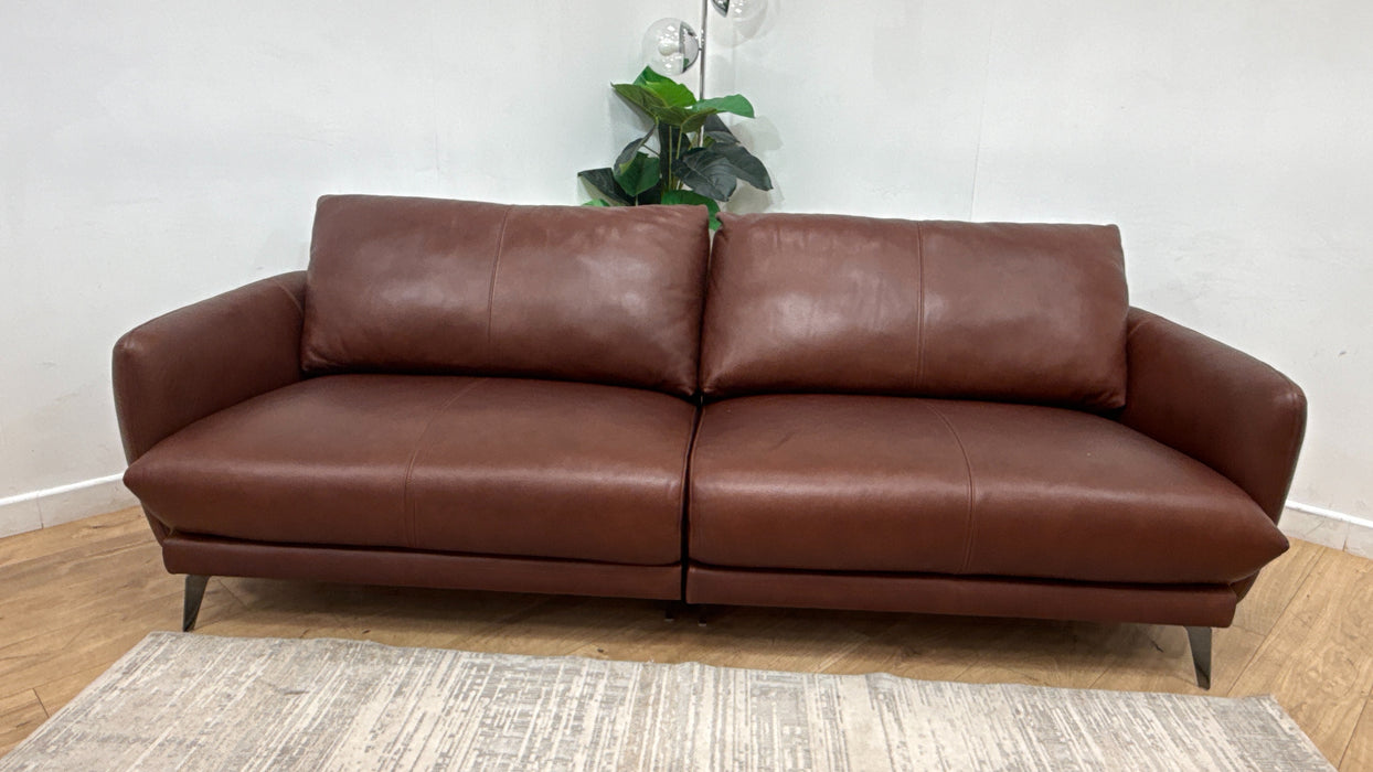 Sofology Adler Leather 4 Seater Split in Relaxed Soft Brown