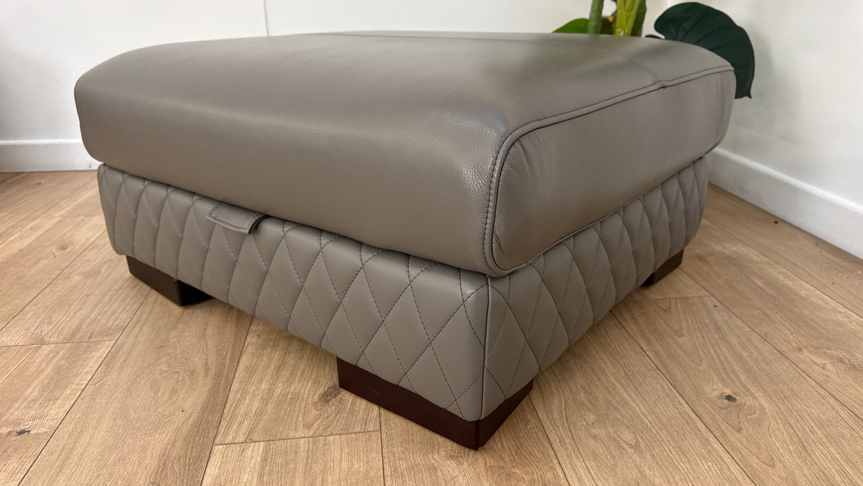 Sofology The Firenze Leather Designer Storage Footstool in Trusty Embossed Elephant