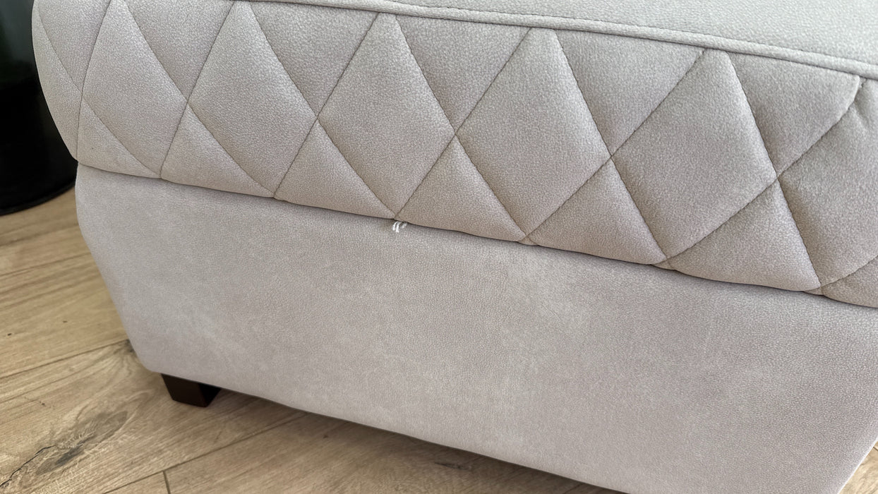 Sofology Benz Fabric Designer Footstool in Lifestyle Flecked Ivory