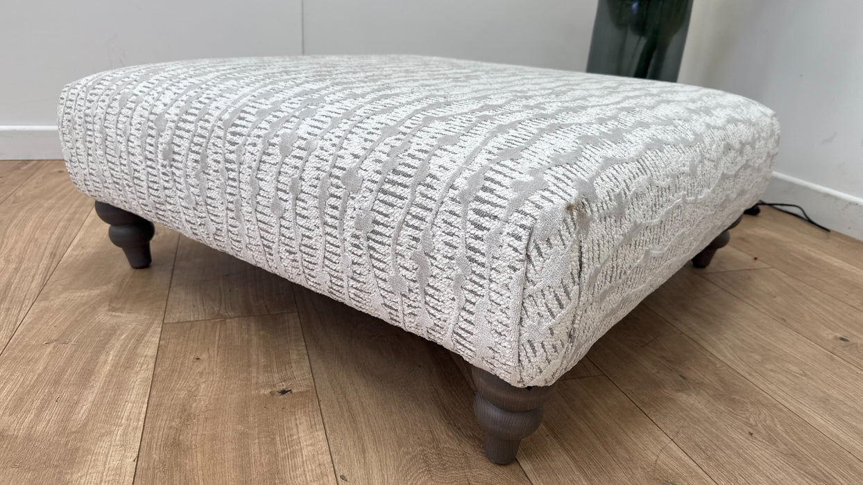 Sofology The Highgrove Fabric Footstool in Textured Pebble