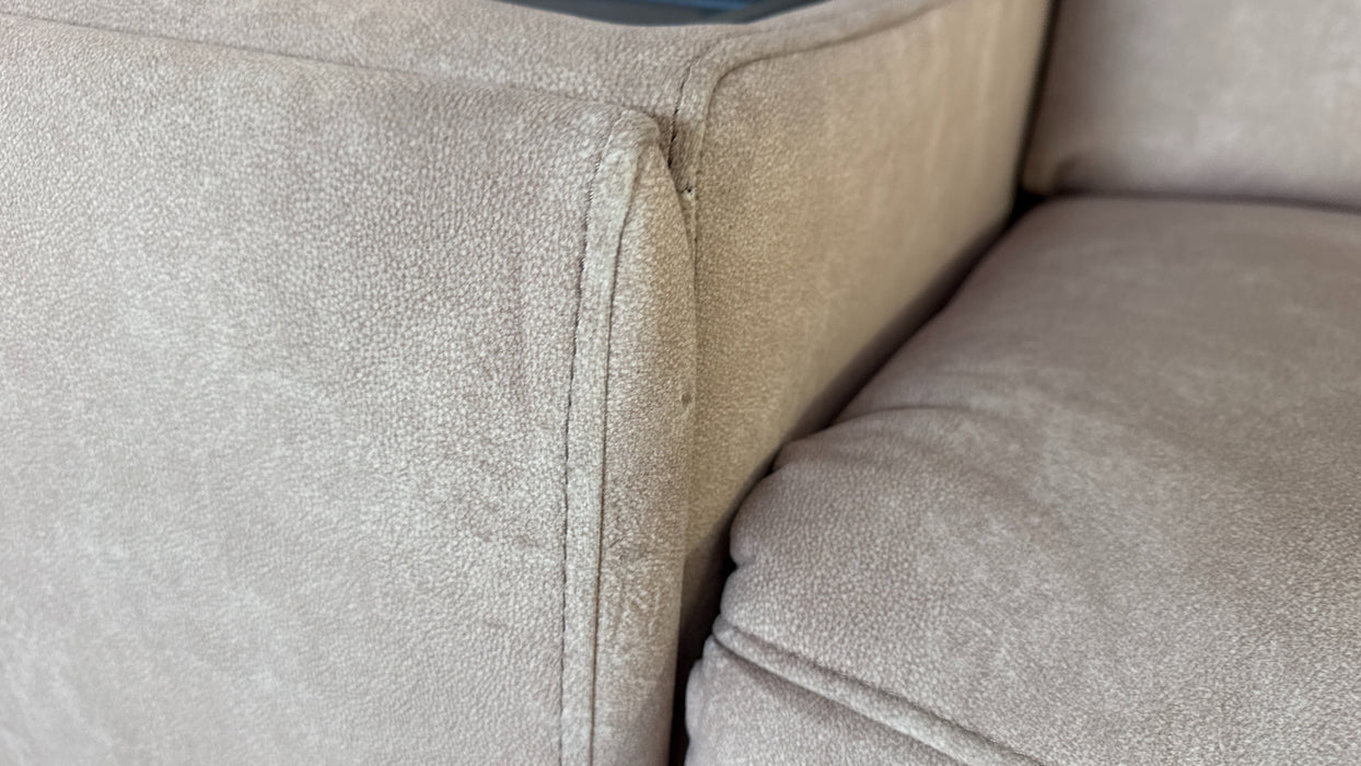 Sofology The Ravello Fabric 3 Seater Console Power Recliner/Headrest Heated Seat Lumbar in Lifestyle Flecked Sand