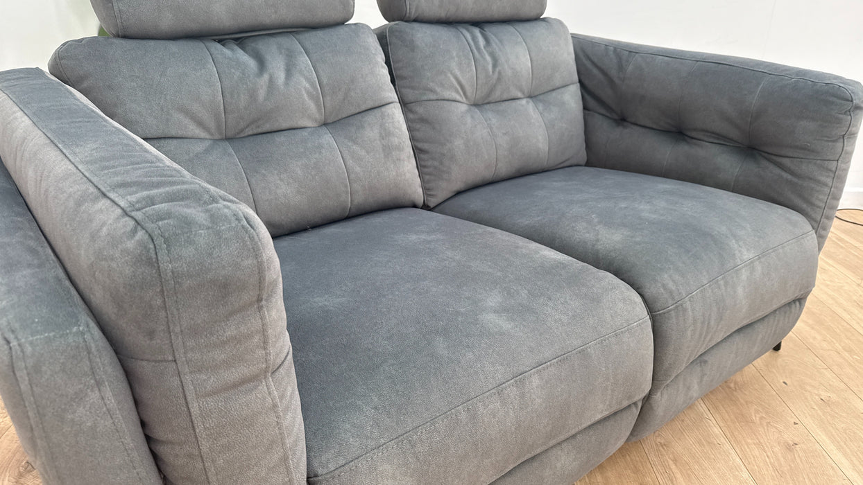 Sofology The Muse 2 Seater Fabric Recliner Sofa in Lifestyle Flecked Mineral Green