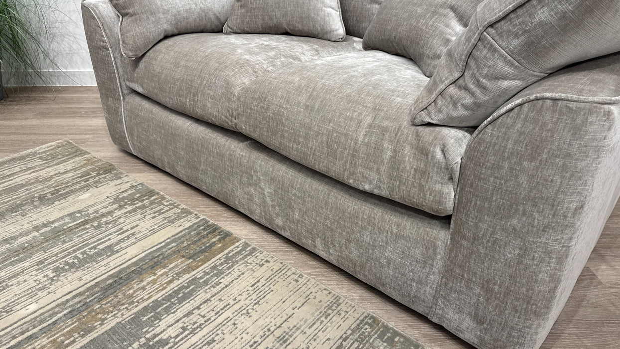 Sofology Georgio Fabric 2 Seater Extra Flex Seats in Luxe Chenille Stone