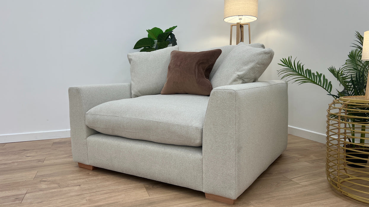 Infinity 1.5 Seater - Fabric Loveseat - Tweed Ecru/Camel Mix