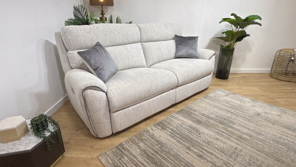 DFS Fabric Pittsburgh 3 Seater Manual Recliner in Sky