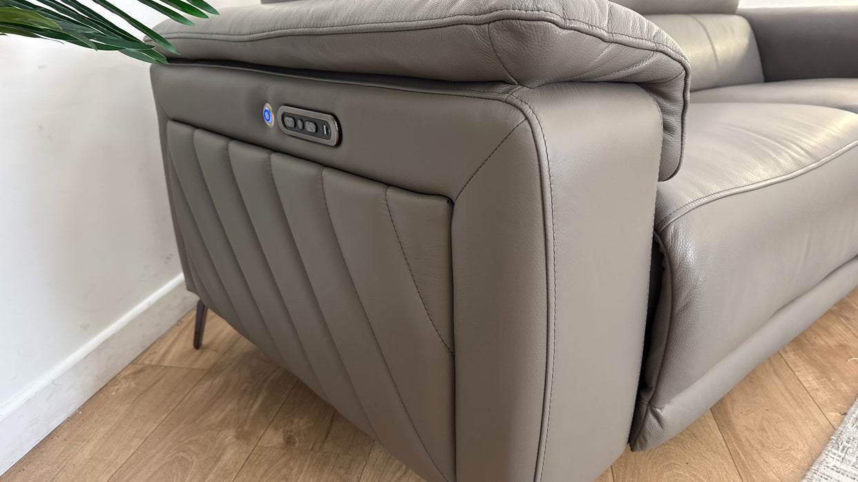 Sofology The Fratelli Leather 2.5 Seater Power Recliner/Headrest in Trusty Embossed Elephant