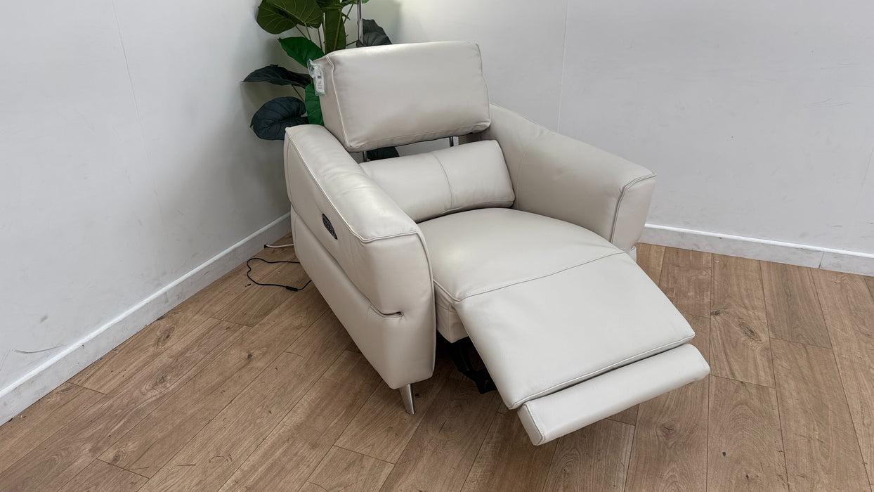 Sofology The Dakota Leather Recliner Chair in Trusty Soft Sheen Mist