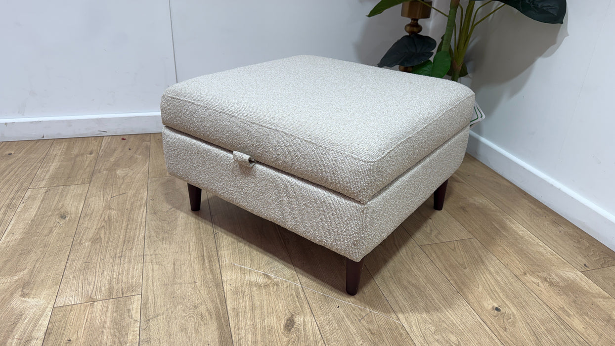 Sofology The Hackney Fabric Storage Memory Foam Footstool in Mini Boucle Natural